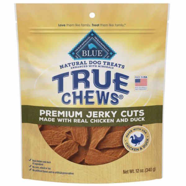 BLUE Buffalo True Chews Premium Jerky Cuts Natural Dog Treats, Duck