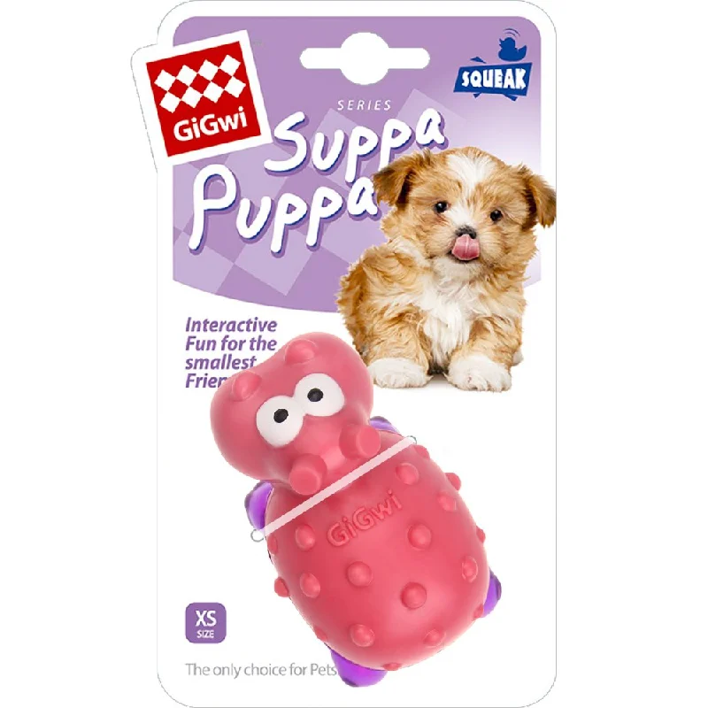 GiGwi Suppa Puppa Hippo TPR Dog Toy (Pink/Clear Purple)