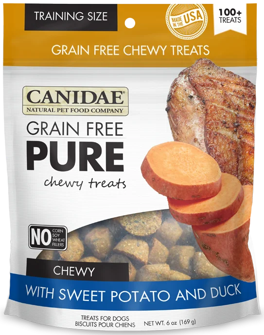 Canidae Grain Free PURE Chewy Training Treats with Sweet Potato and Duck Dog Treats