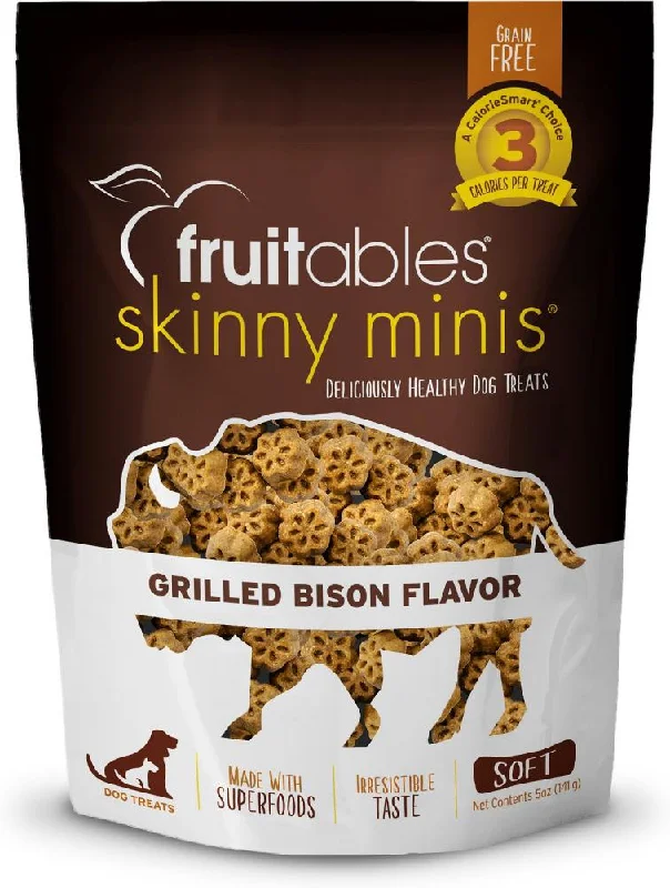 Fruitables Skinny Minis Grilled Bison Flavor Soft & Chewy Dog Treats (5-oz)