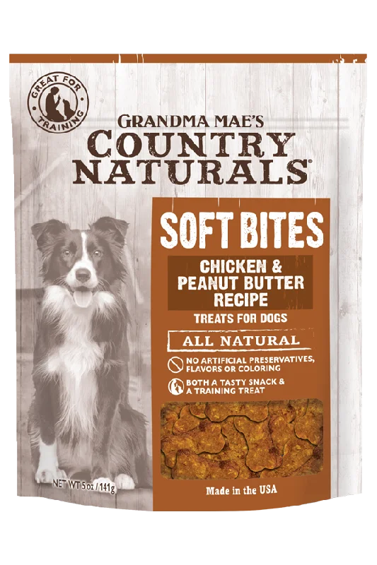 Grandma Mae's Country Naturals Soft Bites Chicken Peanut Butter Dog Treats (5 Oz)