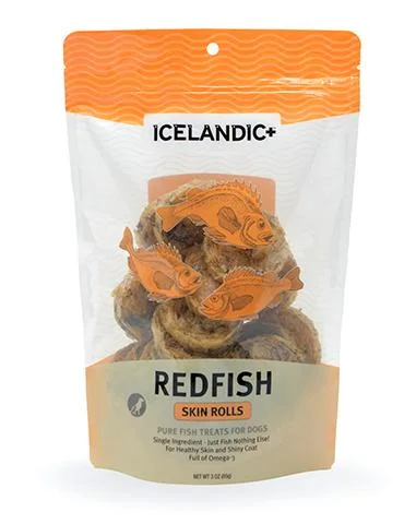 Icelandic+ Redfish Skin Rolls Dog Treats