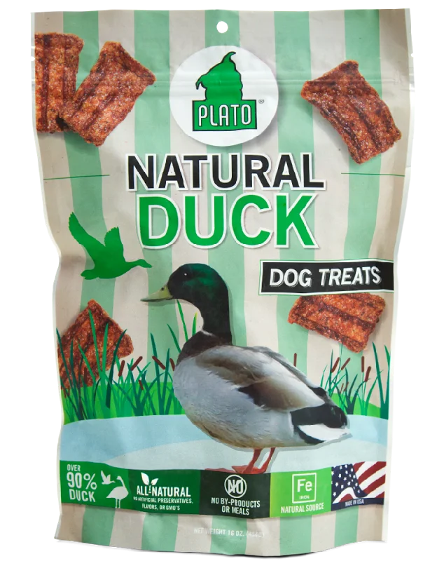 Plato All Natural Duck Strips Dog Treats