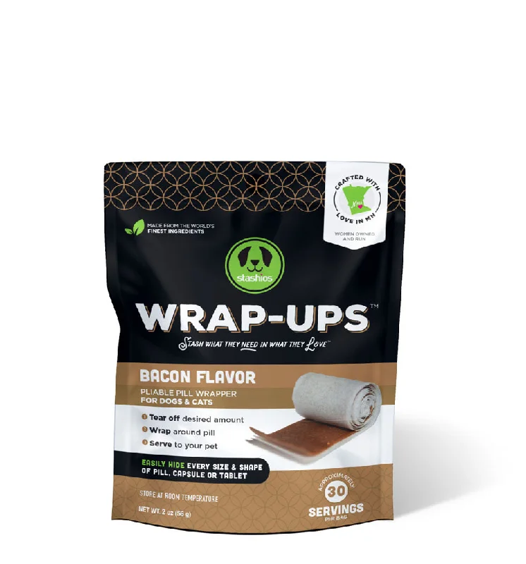 Stashios Wrap-Ups Bacon Flavor Dog Treats (30 Servings per Bag)