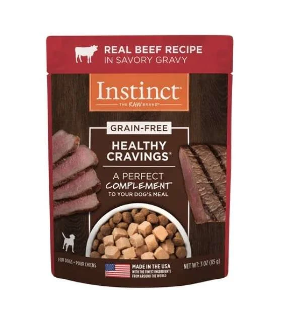 Instinct Healthy Cravings Grain Free Real Beef Recipe Wet Dog Food Topper