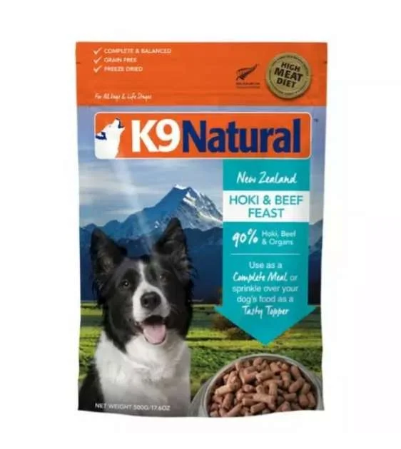 K9 Natural Freeze Dried Hoki & Beef Topper Dog Food