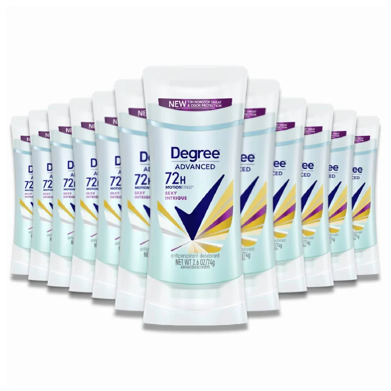 Degree - Antiperspirant & Deodorant Stick, Advanced Motionsense Sexy Intrigue - 2.6 Oz - 12 Pack